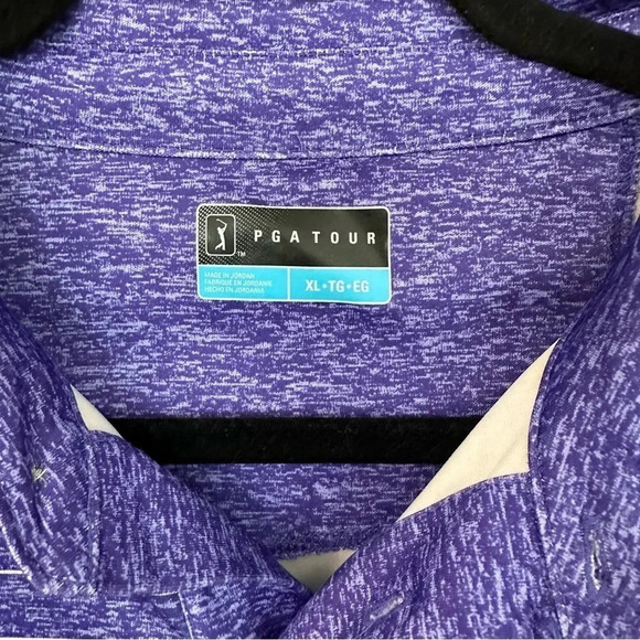 PGA Tour Men's Short Sleeve Striped Jersey Performance Polo Size XL GUC - Picture 3 of 7